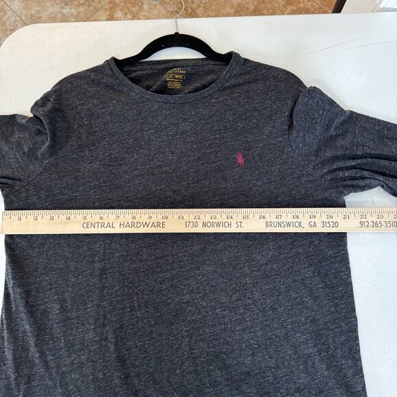 Polo Ralph Lauren Mens Custom Slim Fit T-Shirt Sz L Dark Heather Gray Long Slv - Picture 7 of 10